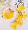 5pcs Crystal Drip Rubber Bee Honey Comb Coaster