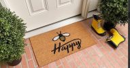 Bee Happy Dormat 17x29 Calloway Mills