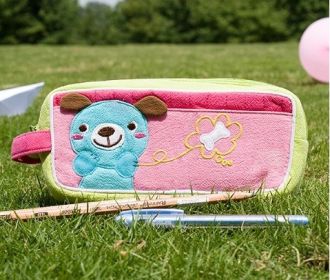 Dog & Bone Embroidered Applique Carrying Case