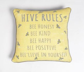 Honey Typographic Bee Cushion Cover